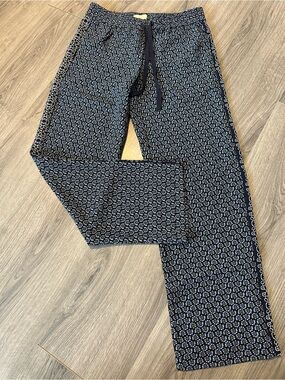LOFT Outlet Navy Floral Pull-On Pants